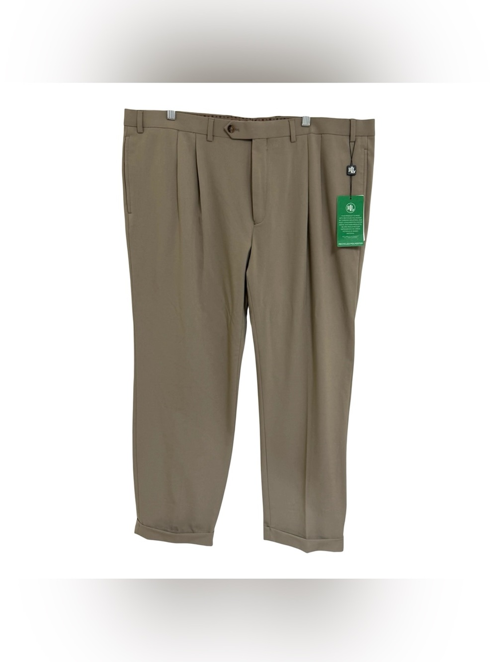 Lauren Ralph Lauren Mens Dress Pants 42x30 Tan Khaki Classic Fit Ultra Flex NEW